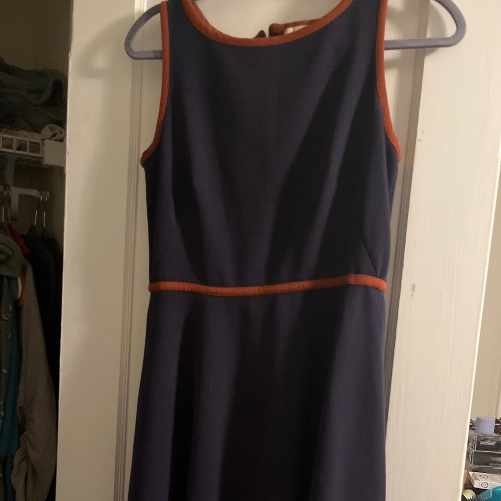 Blue and tan dress